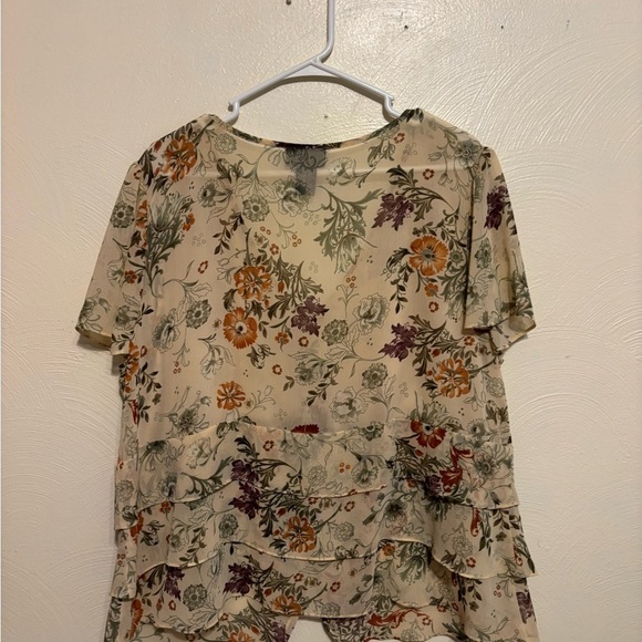 Lane Bryant Multicolor Floral Ruffle Blouse - Picture 7 of 7